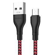 Кабель USB - micro USB Borofone BX39 Beneficial 12W 100см 2,4A  (black/red)