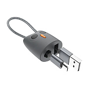 Кабель USB - micro USB Hoco KX2  20см 2,1A  (gray)