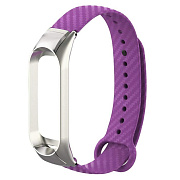 Ремешок - WB04 carbon Xiaomi Mi Band 4 силикон на кнопке (регулируемый) (purple)