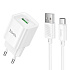 Адаптер Сетевой с кабелем Hoco C145A Charm USB 3A/18W (USB/Type-C) (white)