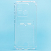 Чехол-накладка - SC276 с картхолдером для "Xiaomi Poco C55/Redmi 12C" (transparent)