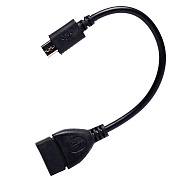 Кабель OTG - micro USB RockBox  10см 1A  (black) 