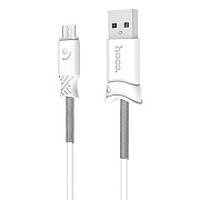 Кабель USB - micro USB Hoco X24 Pisces 12W 100см 2,4A  (white)