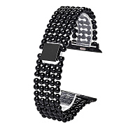 Ремешок - ApW Apple Watch 42/44/45/49 mm металл раскладывающаяся застежка (001) (black)