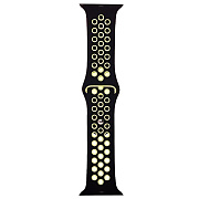 Ремешок - ApW Sport N Apple Watch 38/40/41 mm силикон на кнопке (L) (black/green)