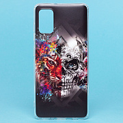 Чехол-накладка - SC185 для "Samsung SM-A415 Galaxy A41" (002) (black/orange)