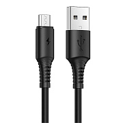 Кабель USB - micro USB Borofone BX47 Coolway (повр. уп) 12W 100см 2,4A  (black)