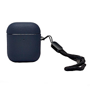 Чехол - PCP12 для кейса "Apple AirPods 2" экокожа (dark blue) (238211)