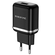 Адаптер Сетевой Borofone BA36A High QC3.0 USB 3A/18W (black)