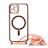 Чехол-накладка - SM016 SafeMag для "iPhone 12 Pro" на ремешке (rose gold)