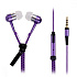Проводные наушники с микрофоном внутриканальные - Zipper Jack 3,5  (purple)