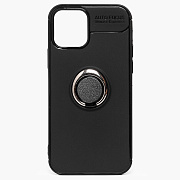 Чехол-накладка - SC131 для "Apple iPhone 12/iPhone 12 Pro" + кольцо держатель (black)