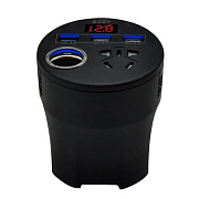 Автомобильный инвертор - Yi Xin в подстаканник 150W (black)