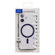 Чехол-накладка - SM041 SafeMag для "Apple iPhone 17" (transparent/blue) (243317)