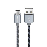 Кабель USB - micro USB Borofone BX24 Ring 12W 100см 2,4A  (metal grey)