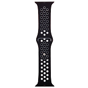 Ремешок - ApW Sport N Apple Watch 38/40/41 mm силикон на кнопке (L) (black/gray)