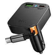 Адаптер Автомобильный с кабелем Hoco NZ18 Guardian PD65W USB/Type-C (Type-C (несъемный)) (black)
