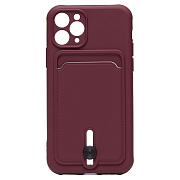 Чехол-накладка - SC304 с картхолдером для "Apple iPhone 11 Pro" (burgundy)