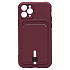 Чехол-накладка - SC304 с картхолдером для "Apple iPhone 11 Pro" (burgundy)