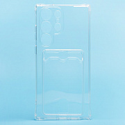 Чехол-накладка - SC276 с картхолдером для "Samsung Galaxy S23 Ultra" (transparent)