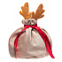 Подарочная упаковка - новогодний мешок с рожками New Year (13x15cm) (beige/brown)