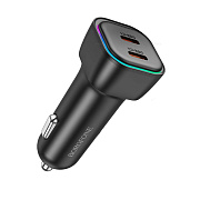 Адаптер Автомобильный Borofone BZ28B Trophie PD55W 2Type-C/5V/3A (black)