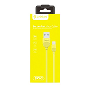 Кабель USB - Apple lightning Celebrat SKY-2I  100см 2,1A  (yellow)