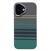 Чехол-накладка - MosBros (PC) для "Apple iPhone 17" (LF115) (тех. уп.) (black/green)