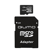 Карта флэш-памяти MicroSD 16 Гб Qumo +SD адаптер (class 4)