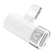 Переходник Lightning (м) - Lightning (п) Borofone BV14 Dual Lightning 2см (silver)