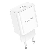 Адаптер Сетевой Borofone BA81A PD Type-C 20W (white)