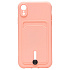 Чехол-накладка - SC304 с картхолдером для "Apple iPhone XR" (light pink) (208679)