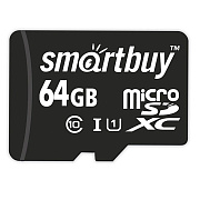 Карта флэш-памяти MicroSD 64 Гб Smart Buy +SD адаптер (class 10) LE