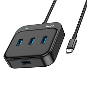 Хаб Type-C - USB Hoco HB31 Easy 4USB 3.0 (black)