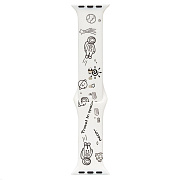 Ремешок - ApW01 Apple Watch 42/44/45/49 mm силикон (009) (white)
