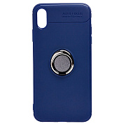 Чехол-накладка - SC131 для "Apple iPhone XS Max" + кольцо-держатель (blue)