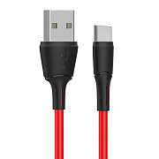 Кабель USB - Type-C Celebrat FLY-2T  100см 2,4A  (red)