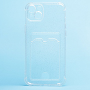 Чехол-накладка - SC300 с картхолдером для "Apple iPhone 14 Plus" (white)