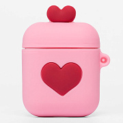 Чехол - Soft touch Love для кейса "Apple AirPods 2" (pink)