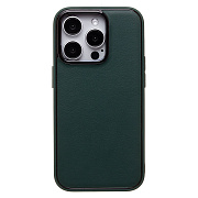 Чехол-накладка - PC084 экокожа для "Apple iPhone 15 Pro" (green) (227438)