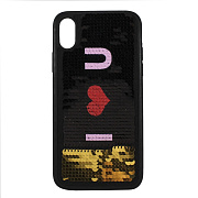 Чехол-накладка - SC157 с пайетками для "Apple iPhone XS Max" (008) ..