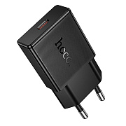 Адаптер Сетевой Hoco N74 Speed PD ultra-thin Type-C 3A/25W (black)