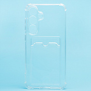Чехол-накладка - SC278 с картхолдером для "Samsung Galaxy S24FE" (transparent)