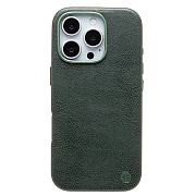 Чехол-накладка Cellis SM031 SafeMag для "Apple iPhone 16 Pro" Натуральная кожа (dark green) (237503)