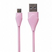 Кабель USB - micro USB Celebrat CB-10M 12W 100см 2,4A  (pink)