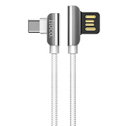 Кабель USB - Type-C Hoco U42 Exquisite steel  120см 2,4A  (white)