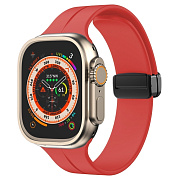 Ремешок - ApW29 Apple Watch 42/44/45/49 mm силикон на магните (red)