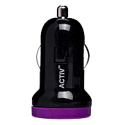 Адаптер Автомобильный Activ Clean Line CAU1-1A-01 1USB/5V/1A (black/purple) ..