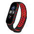 Ремешок - WB07 Sport N Xiaomi Mi Band 5/Mi Band 6 силикон на кнопке (регулируемый) (black/red)