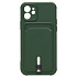 Чехол-накладка - SC304 с картхолдером для "Apple iPhone 12" (dark green)